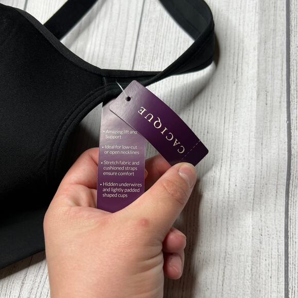 Cacique Balconette Everyday Solution Sexy Support Black Lace Bra Size 46D NWT - Picture 7 of 9